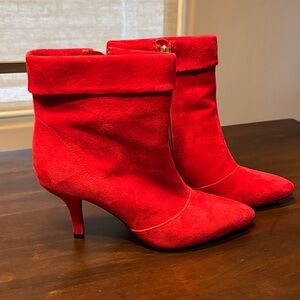 Red Suede Ankle Boots size 7.5